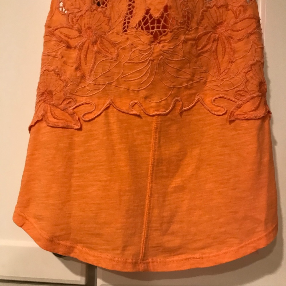 ⚡️ Free People Orange Crocheted Razorback Tank - Picture 4 of 13